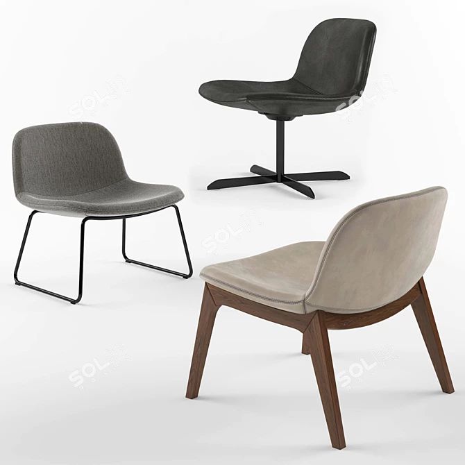 Calligaris College Lounge Chair 3D model image 2