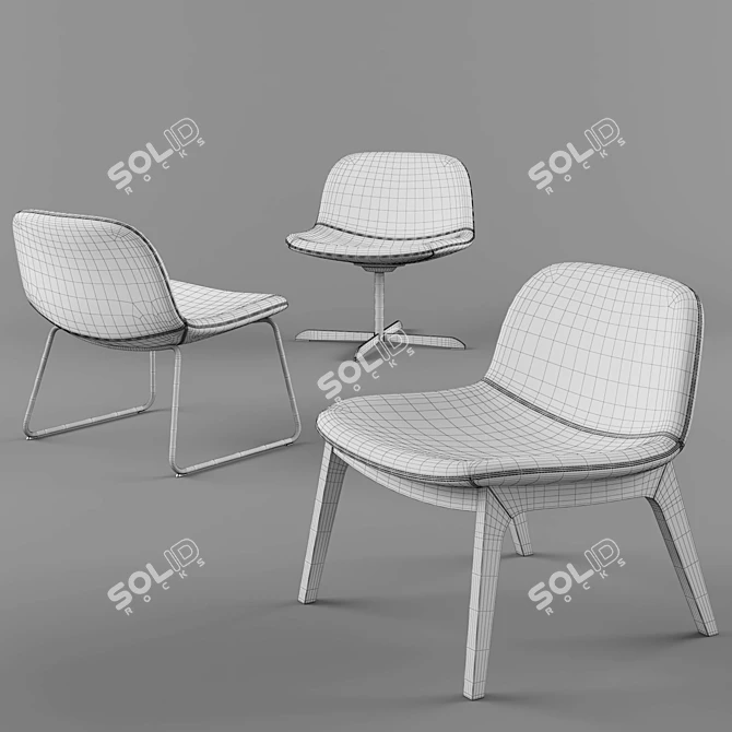 Calligaris College Lounge Chair 3D model image 3