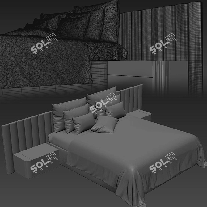 Modern Bedroom Set: 3dsmax2014 & V-ray 3D model image 3