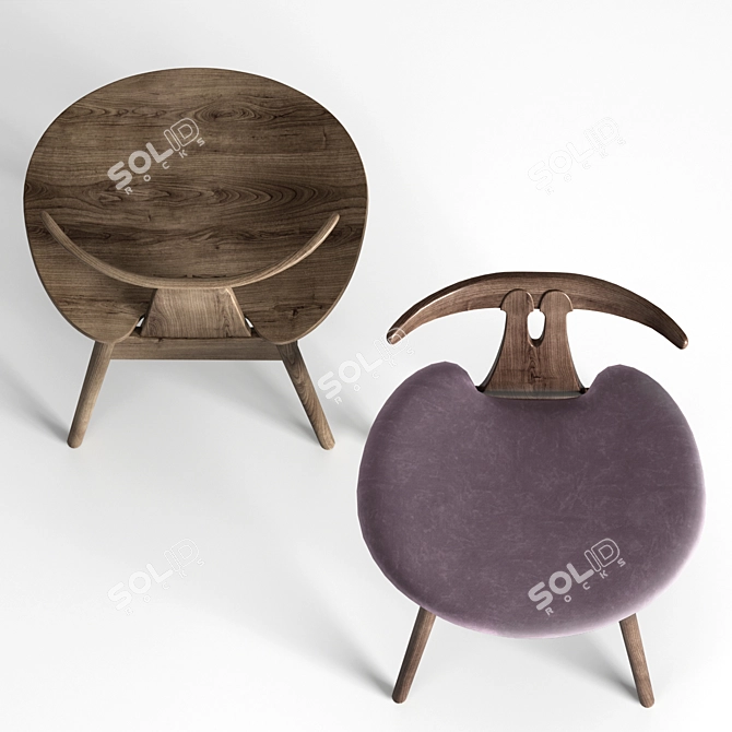 Vintage Antler Chair: Timeless Elegance 3D model image 3