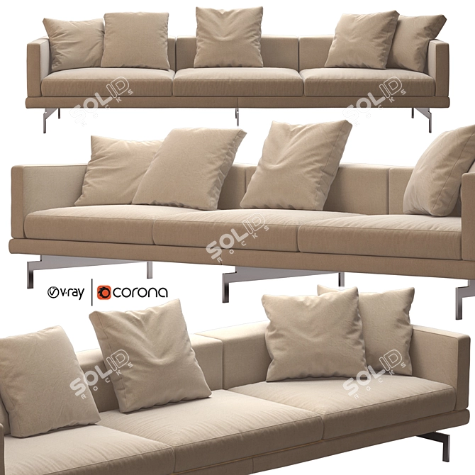 Modern Dock Sofa: High-Quality, Detailed Design 3D model image 1