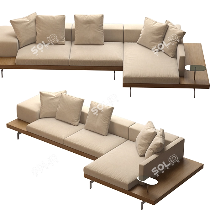 Contemporary Dock Sofa: B&B Italia 3D model image 2