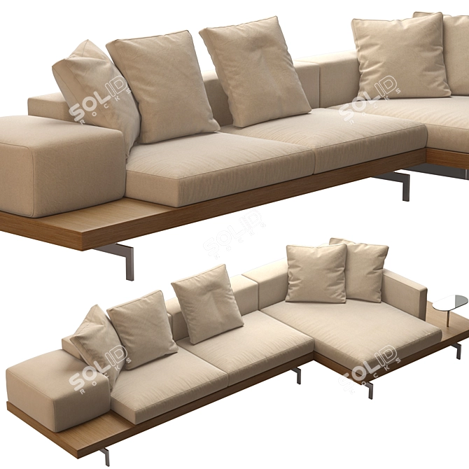 Contemporary Dock Sofa: B&B Italia 3D model image 3