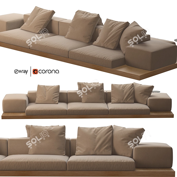 Luxury Dock Sofa: Stylish Elegance 3D model image 1