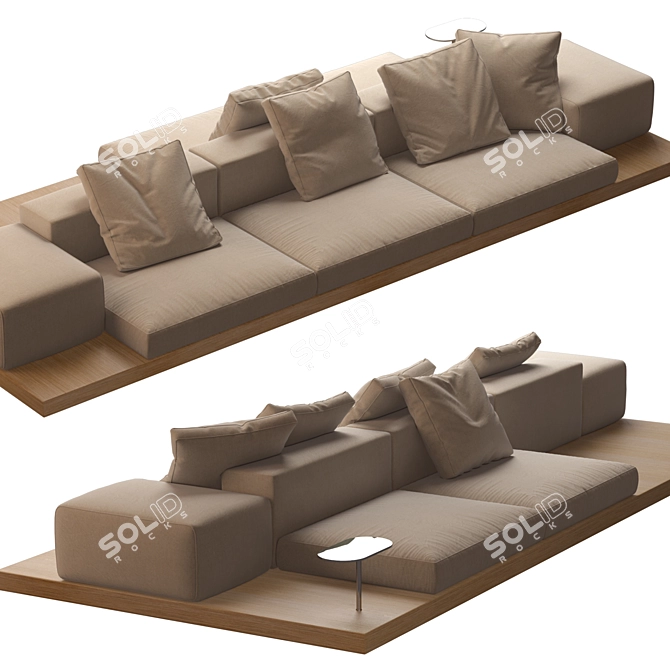 Luxury Dock Sofa: Stylish Elegance 3D model image 2