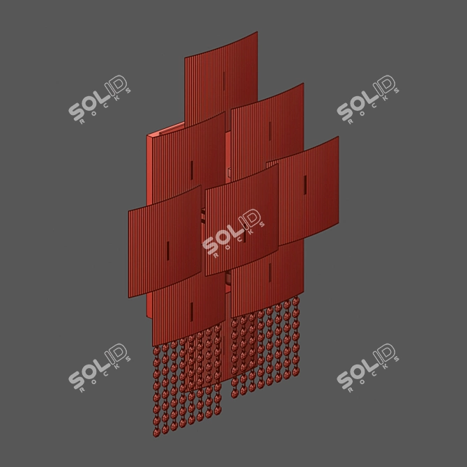 Sleek Mondrian Wall Lamp 3D model image 3