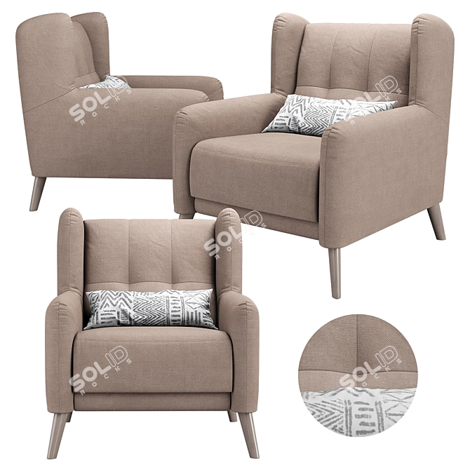 Aneto Gala Armchair - Stylish and Comfortable 3D model image 1