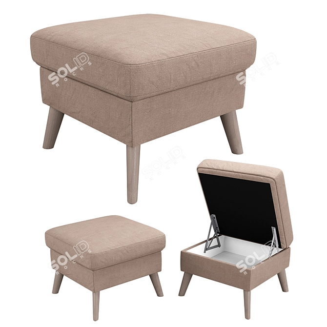 Aneto Gala Puff - Sleek and Stylish Ottoman 3D model image 1