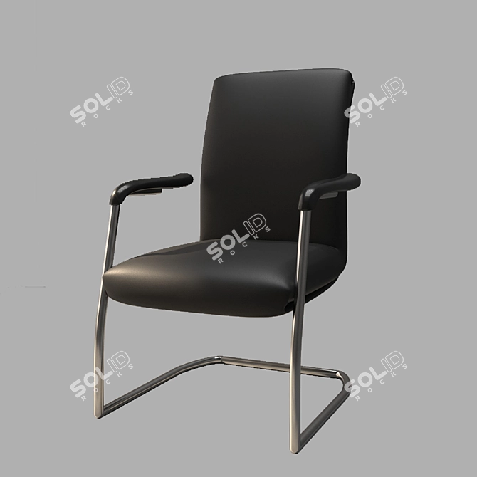 Italian Office Chair Odeon 3D model image 1