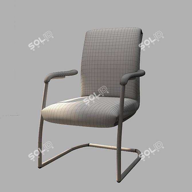 Italian Office Chair Odeon 3D model image 2