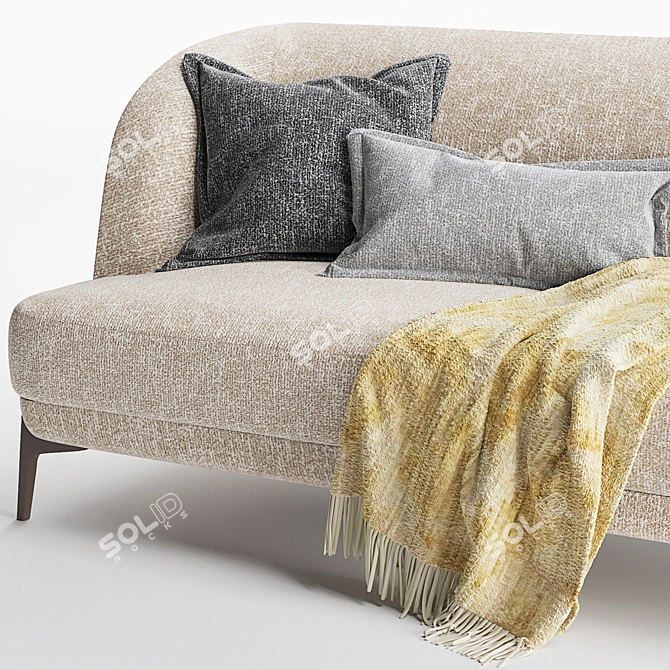 Luxurious Velvet Sofa by Novamobili 3D model image 3