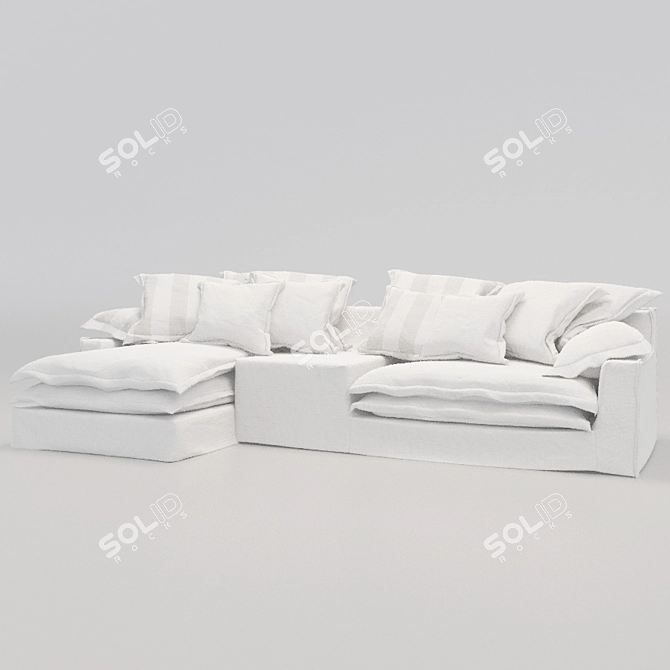 Modern Grey Sofa Settee 3D model image 5