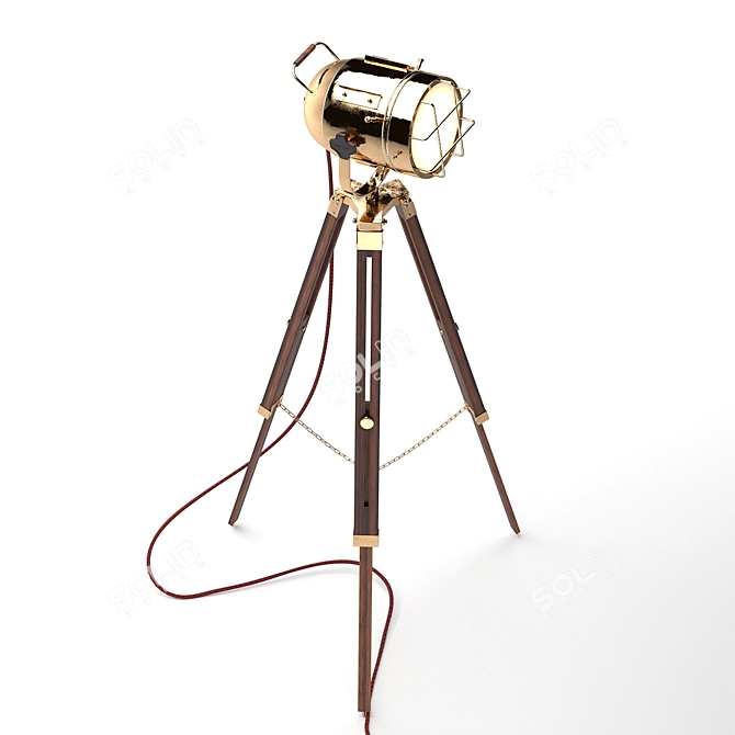 PBR-Optimized Tripod Lamp 3D model image 3