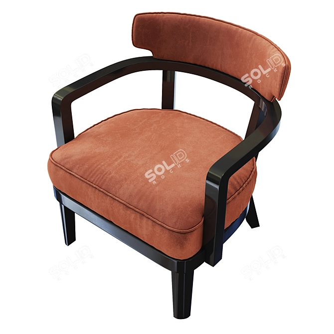 Elegant Zoe Armchair 3D model image 2