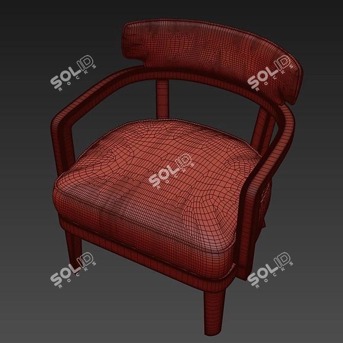 Elegant Zoe Armchair 3D model image 5