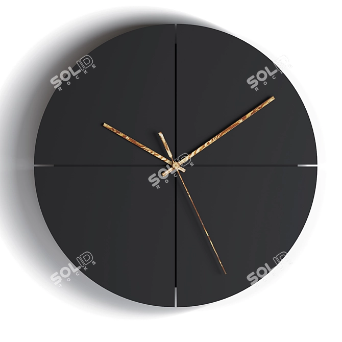 Natural Wooden Hands Wall Clock 3D model image 3