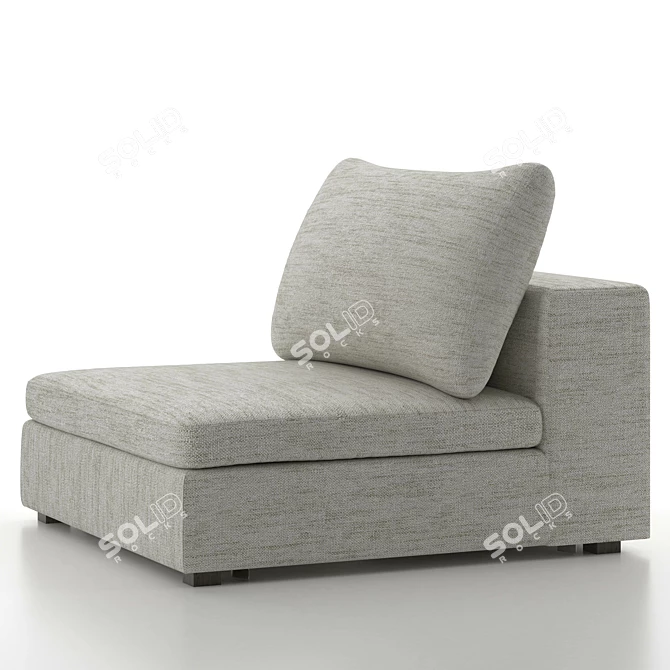 Title: Gaba Pearl White Modular Lounge Chair 3D model image 1