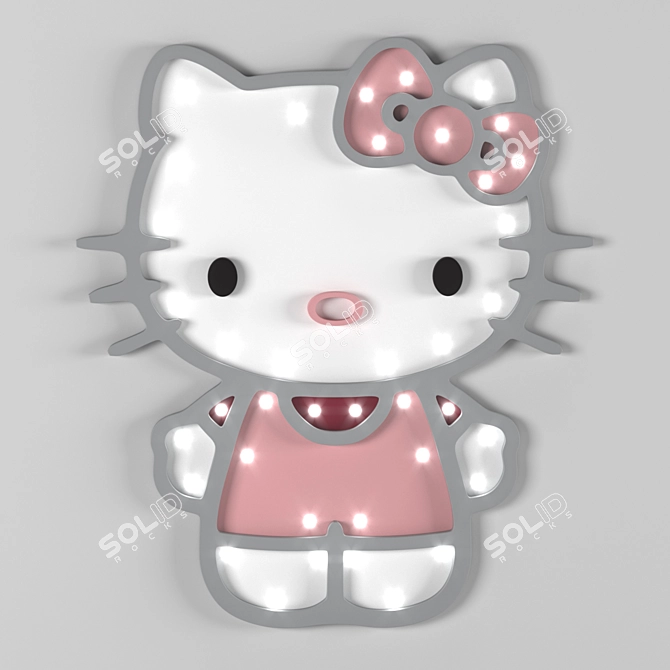 Customizable Kids Nightlight - 455mm Height, 400mm Width, 10mm Thickness 3D model image 1