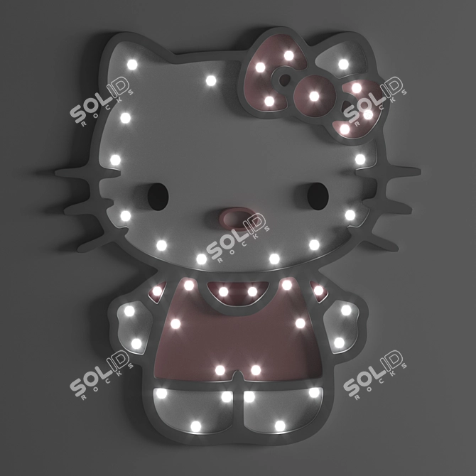 Customizable Kids Nightlight - 455mm Height, 400mm Width, 10mm Thickness 3D model image 2