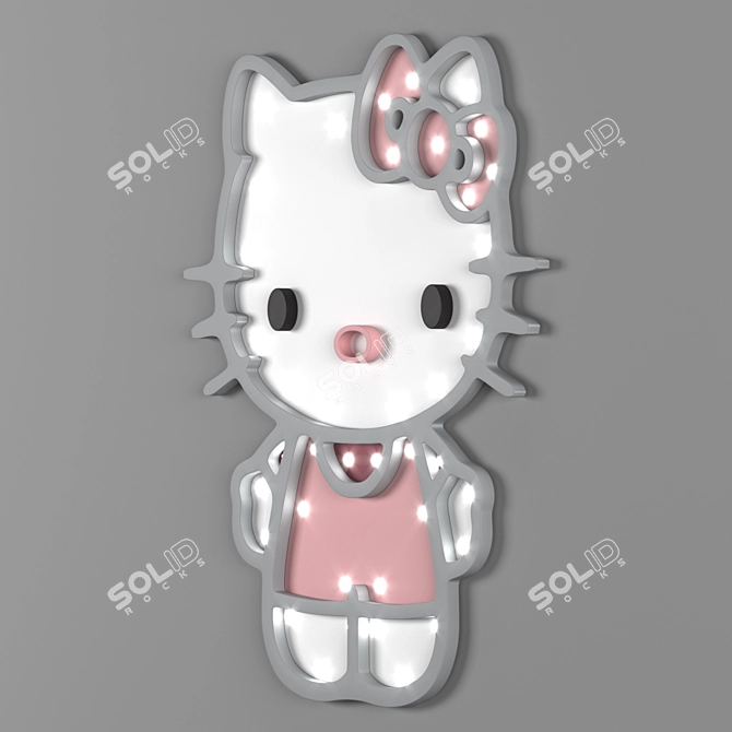 Customizable Kids Nightlight - 455mm Height, 400mm Width, 10mm Thickness 3D model image 4