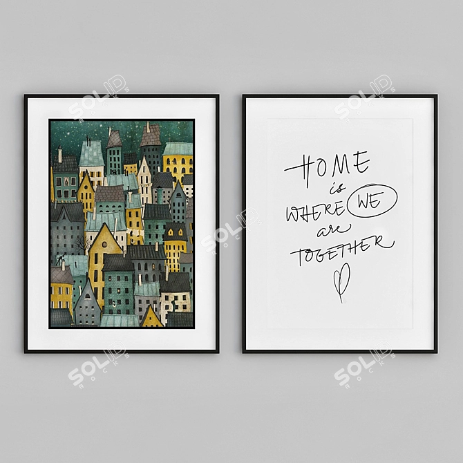 City Lights Framed Art 3D model image 1