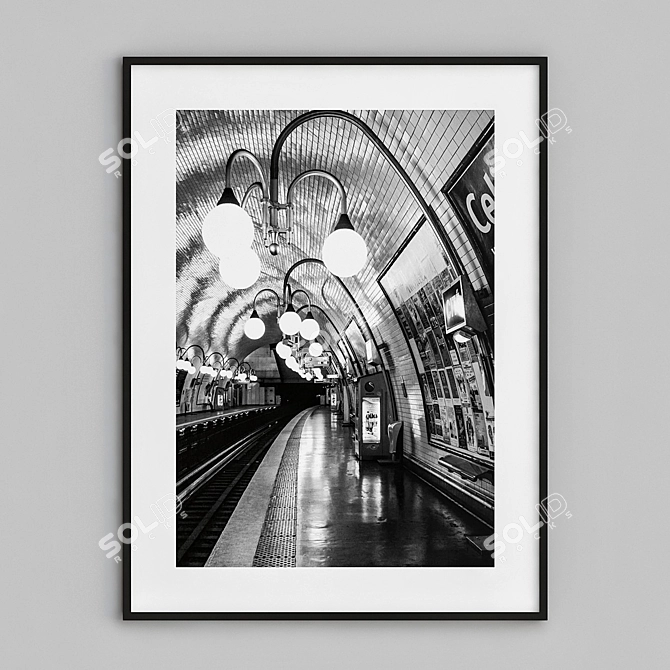 Parisian Chic: Metro Inspired Frames 3D model image 1