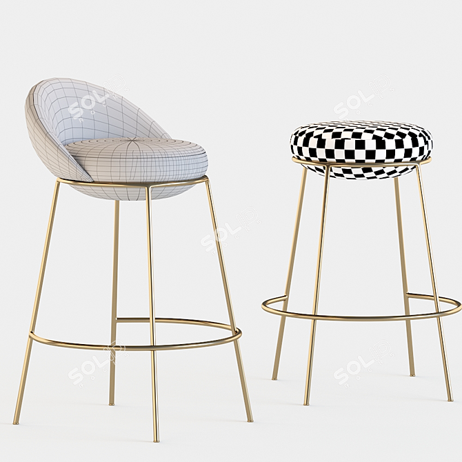 Modern Paula Rosales Nest Bar Stool 3D model image 4