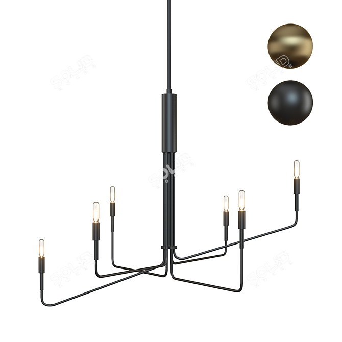 Crate & Barrel Clive 6-Arm Chandelier: Elegant Lighting Marvel 3D model image 1