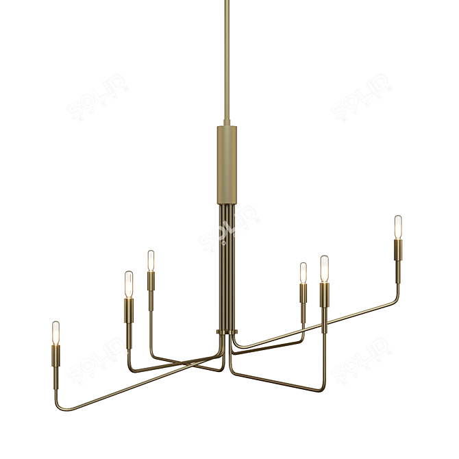 Crate & Barrel Clive 6-Arm Chandelier: Elegant Lighting Marvel 3D model image 2