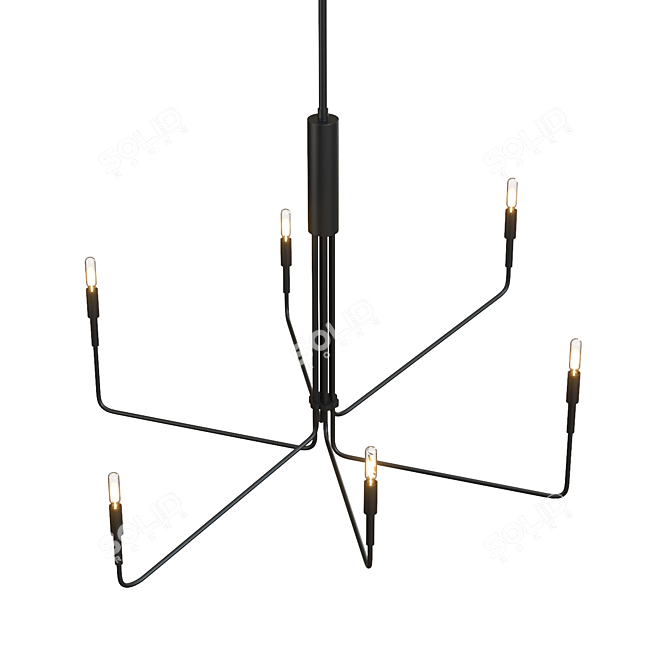 Crate & Barrel Clive 6-Arm Chandelier: Elegant Lighting Marvel 3D model image 4