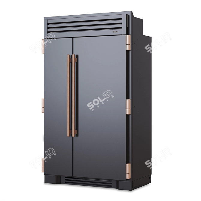 True 48 Black Mat: Stylish and Spacious Refrigerator 3D model image 1
