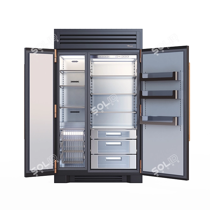True 48 Black Mat: Stylish and Spacious Refrigerator 3D model image 2