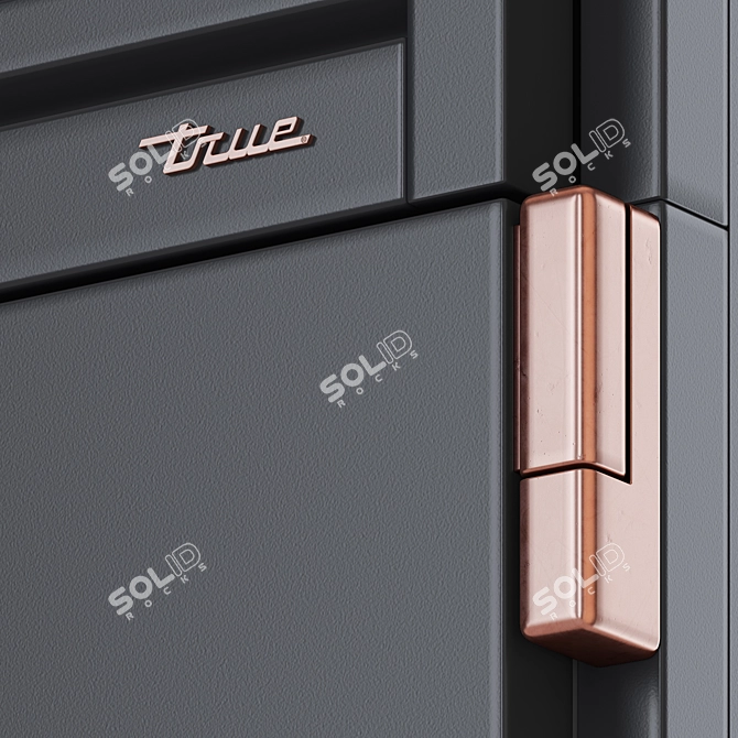 True 48 Black Mat: Stylish and Spacious Refrigerator 3D model image 4