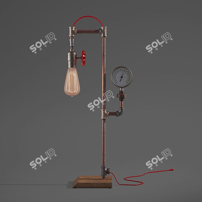 Steampunk Steam Lamp: Vintage Industrial Loft 3D model image 4