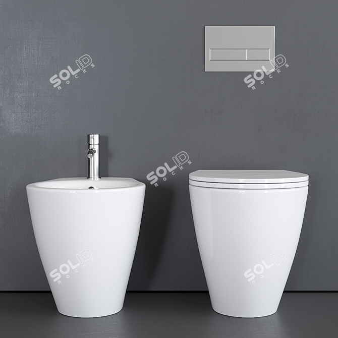 Bull 500 | Ceramic WC & Bidet 3D model image 3