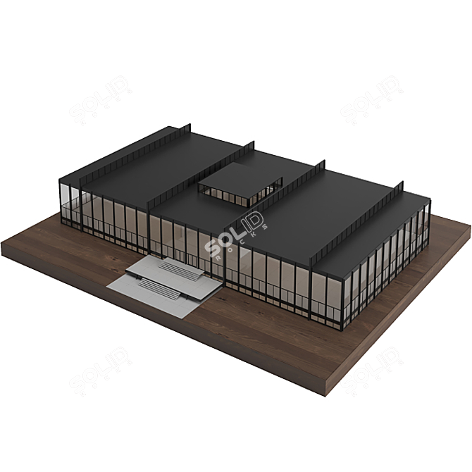 Miniature Crown Hall Model, 1:100 3D model image 1