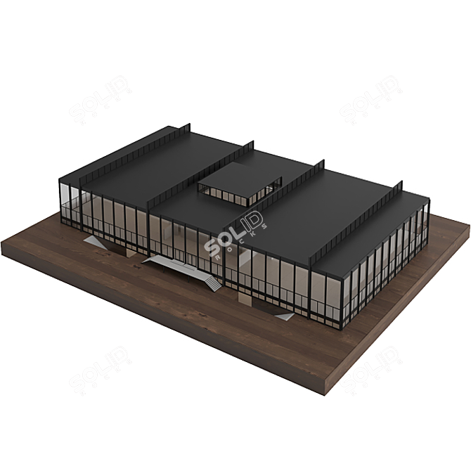 Miniature Crown Hall Model, 1:100 3D model image 2