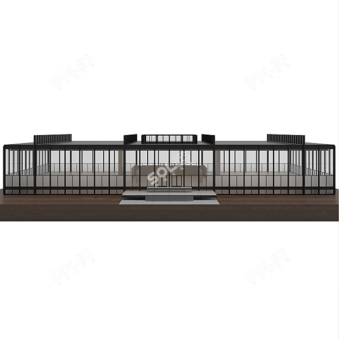 Miniature Crown Hall Model, 1:100 3D model image 3