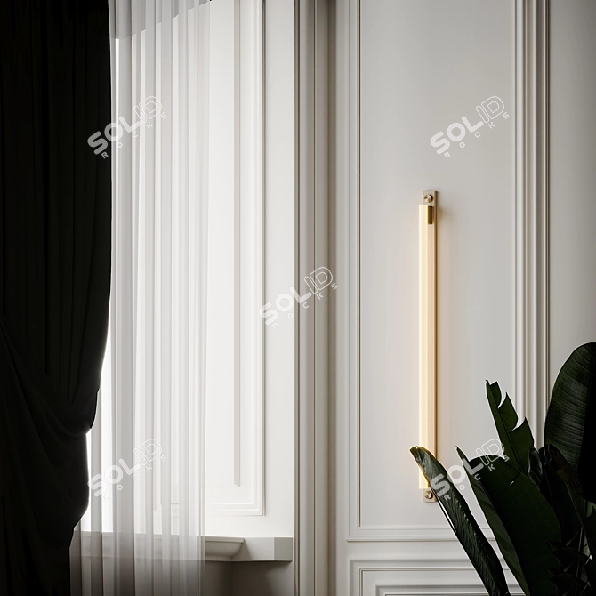 LINESTRA 110 OAK Wall Sconce: Modern Elegance 3D model image 4