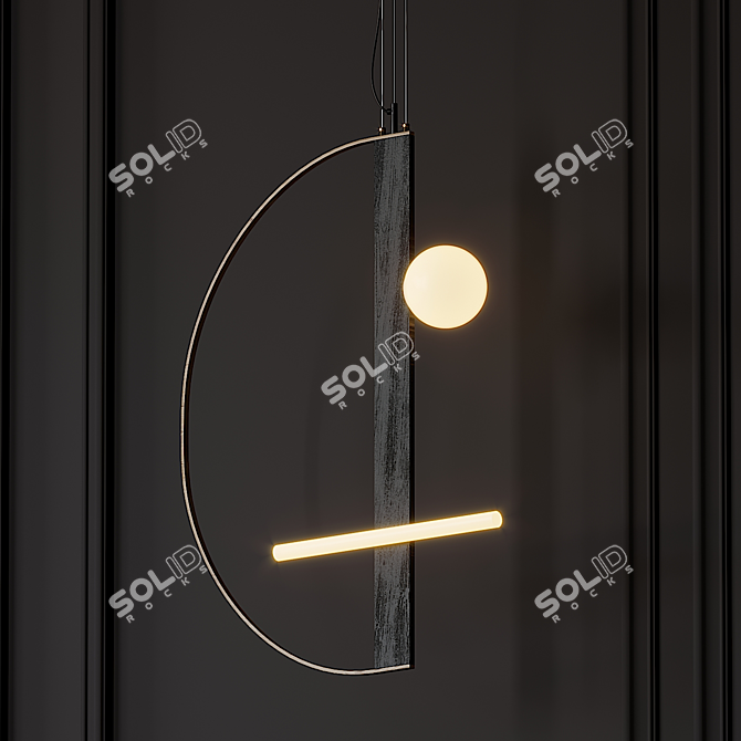 Suspended Glow Pendant Light 3D model image 1