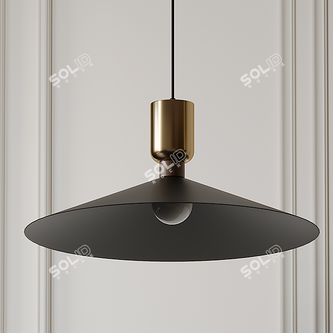 Elegant Ring Pendant Light 3D model image 2