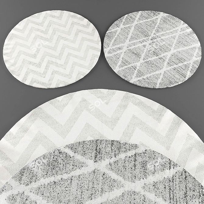 Frosty Elegance Rugs Collection 3D model image 3