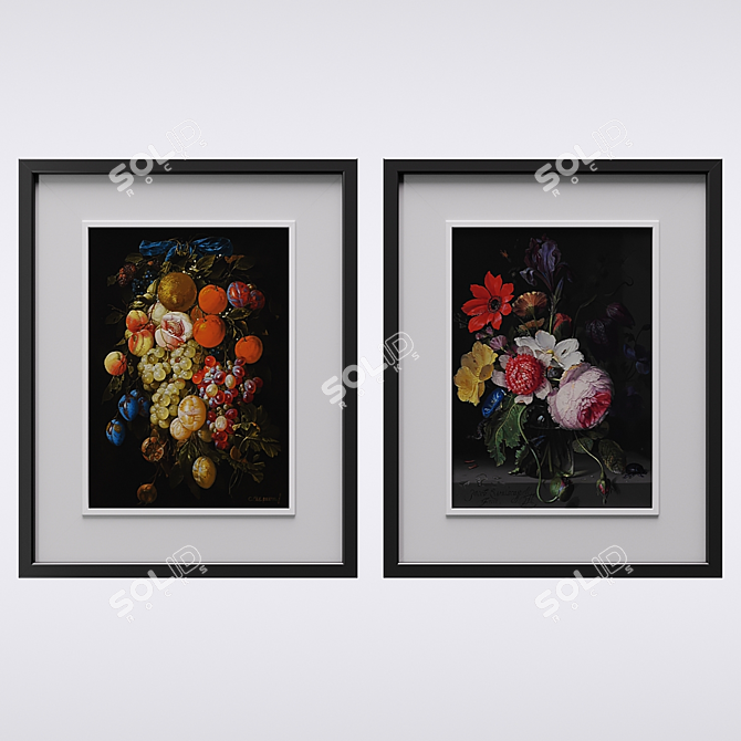 Floral Frame: Nature's Beauty 3D model image 1