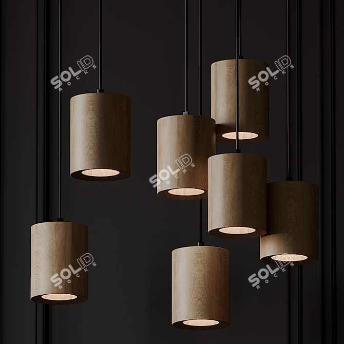 Hanging Small Cone: Spot Half Black 3D model image 3