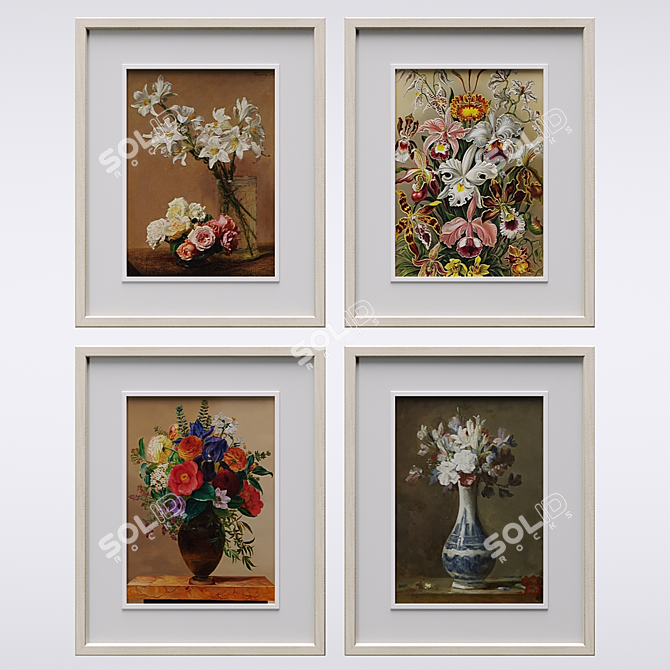 Title: Floral Frame Masterpiece 3D model image 1