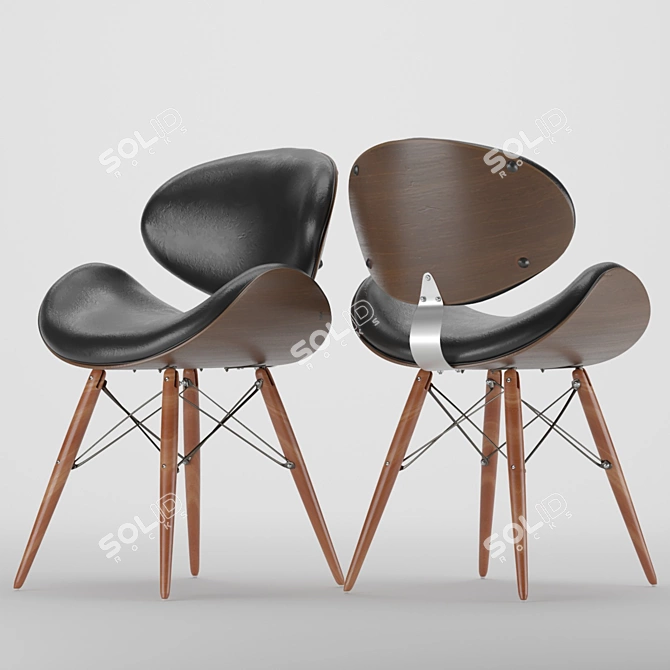 Cassie Mid-Century Dining Chair 3D model image 1