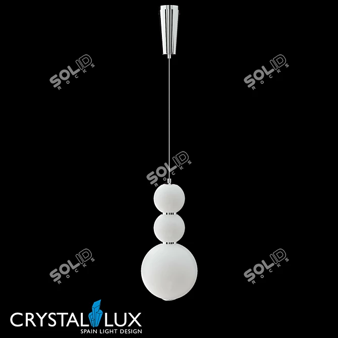 Crystal Lux DESI SP3 Chrome/White Pendant Light 3D model image 1