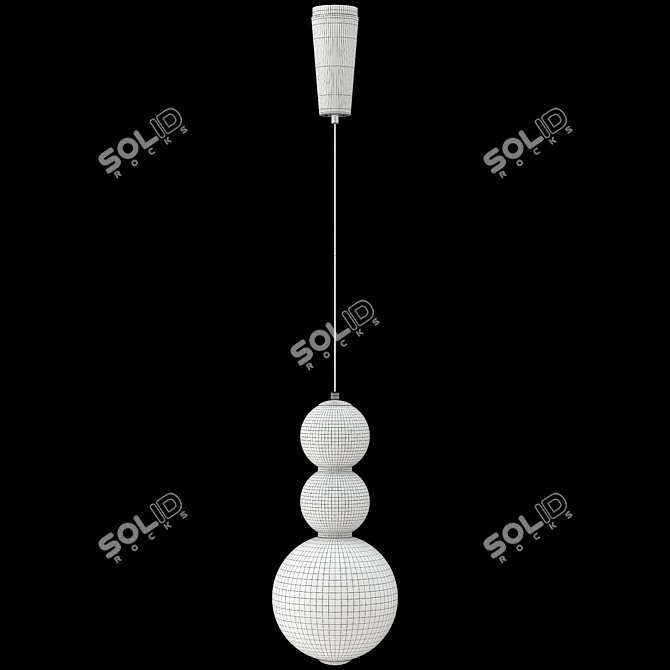 Crystal Lux DESI SP3 Chrome/White Pendant Light 3D model image 2