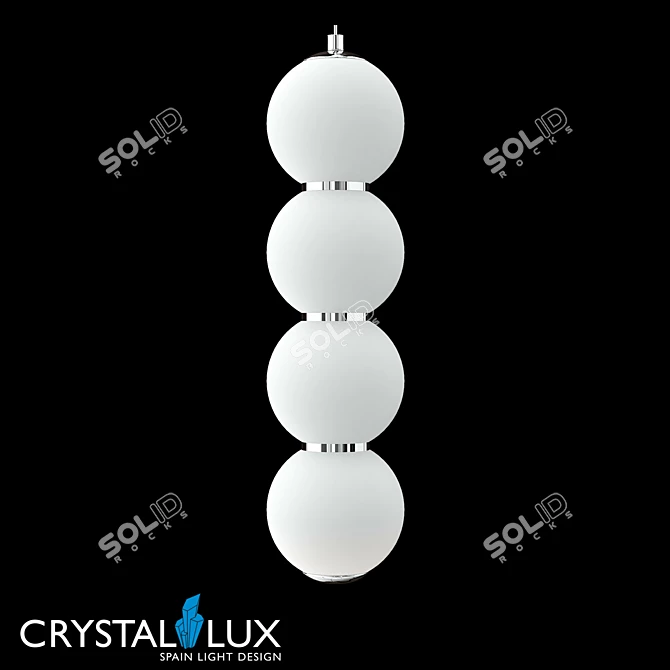 Desi SP4 Chrome/White Pendant 3D model image 1