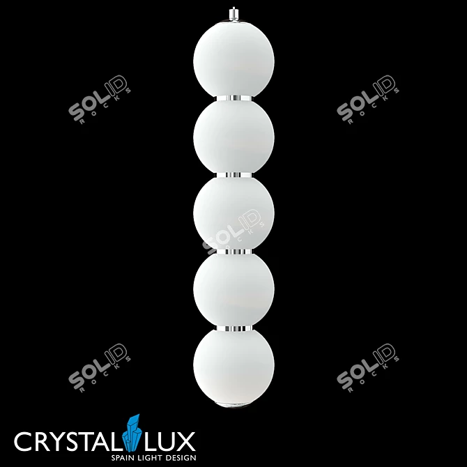 Crystal Lux DESI SP5 Chrome/White Pendant Light 3D model image 1